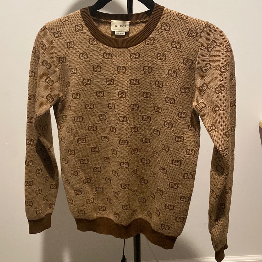 Gucci G & G Monogram Knit Sweater Size 10